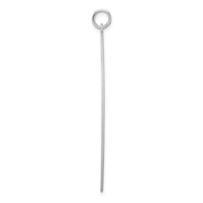 Sterling Silver Rhod-plated Eng. Rnd Polish Front/Satin Back Disc Charm