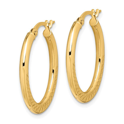 14k Yellow Gold Yellow Gold Hoop Earrings Gift for Women