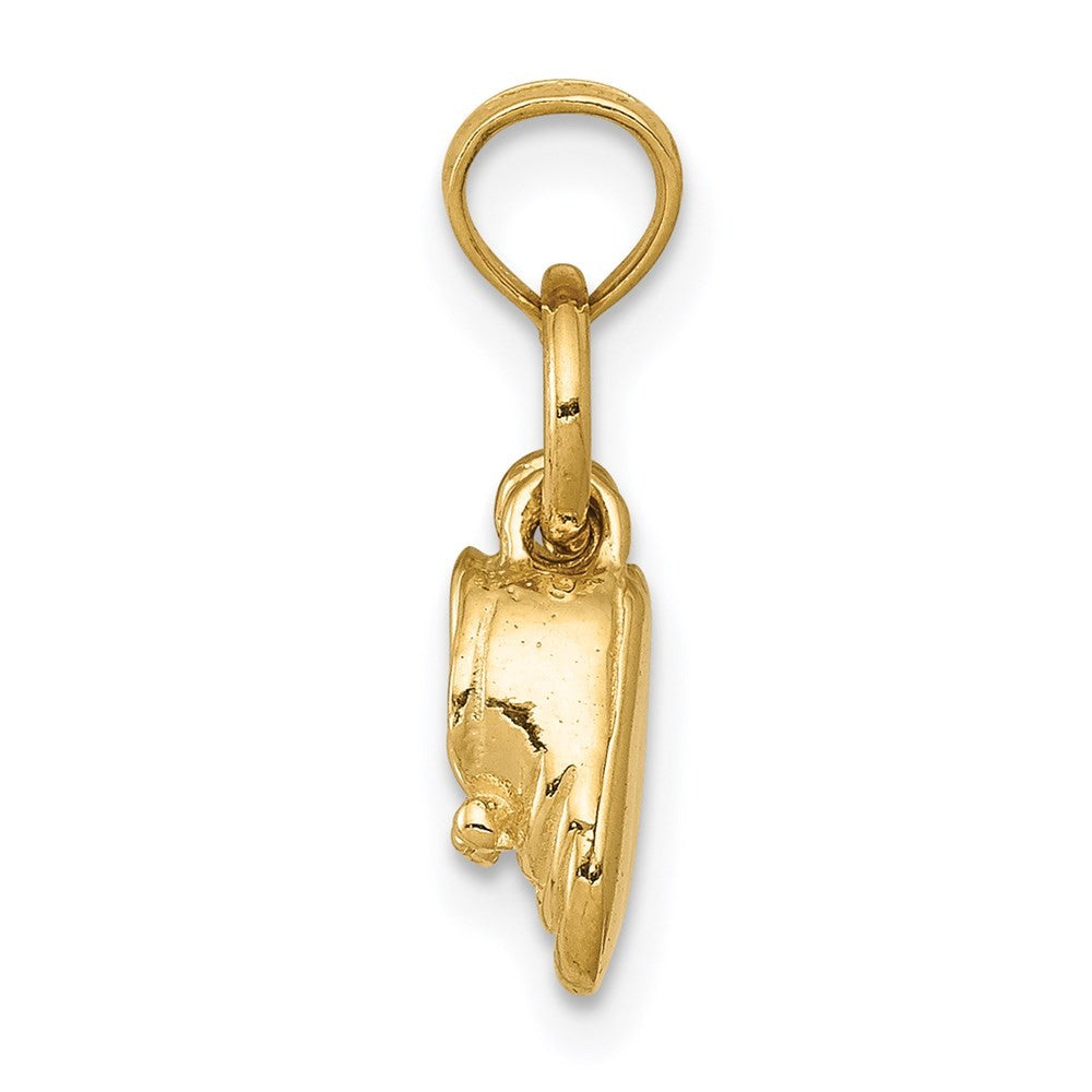 14k Yellow Gold 3-D Moveable Baby Shoes Charm