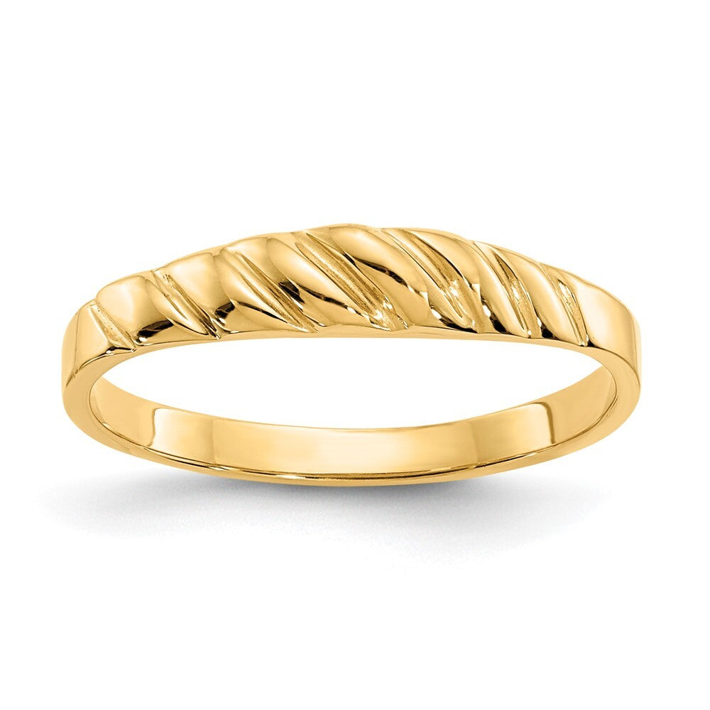 14K Yellow Gold Polished Valley Dome Ring