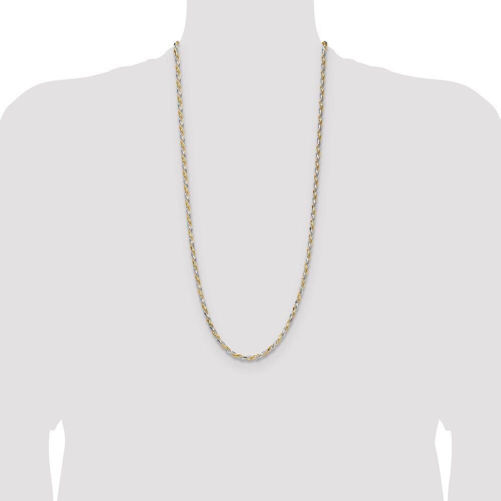 Sterling Silver And Vermeil 3.5mm Diamond-cut Rope Chain