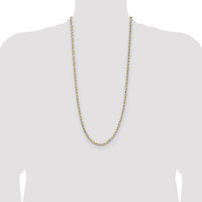Sterling Silver And Vermeil 3.5mm Diamond-cut Rope Chain