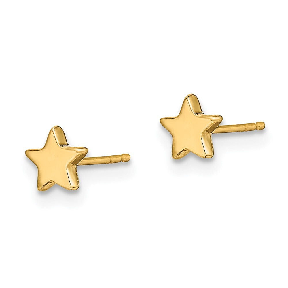 14k Yellow Gold Gold Polished Star Stud Earrings Gift for Women