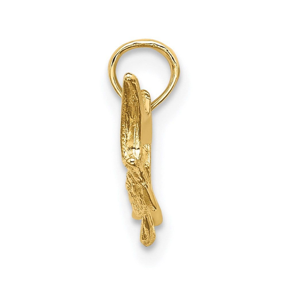 14k Yellow Gold Textured 2-D Marlin Fish Charm