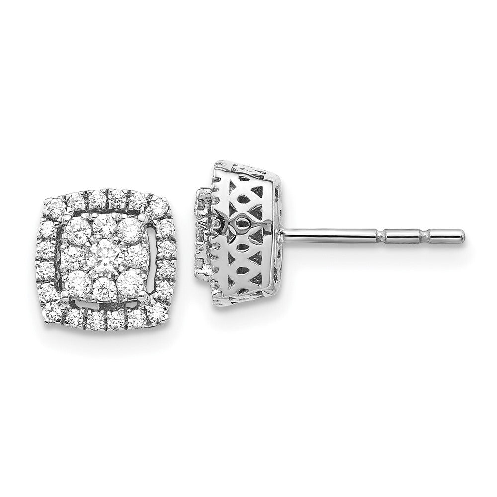 14k White Gold Diamond Stud Earrings