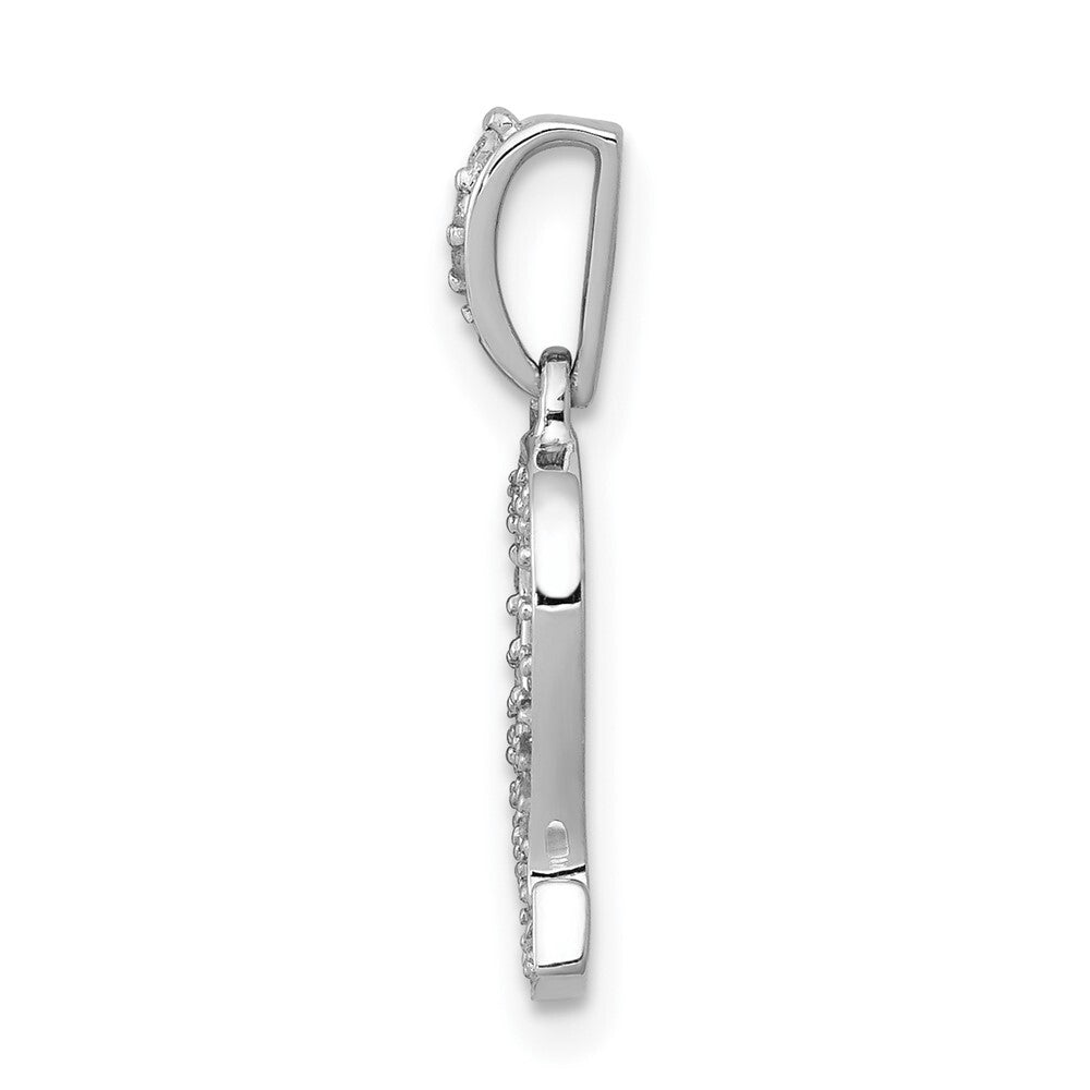 14k White Gold Diamond Leo Zodiac Pendant for Women