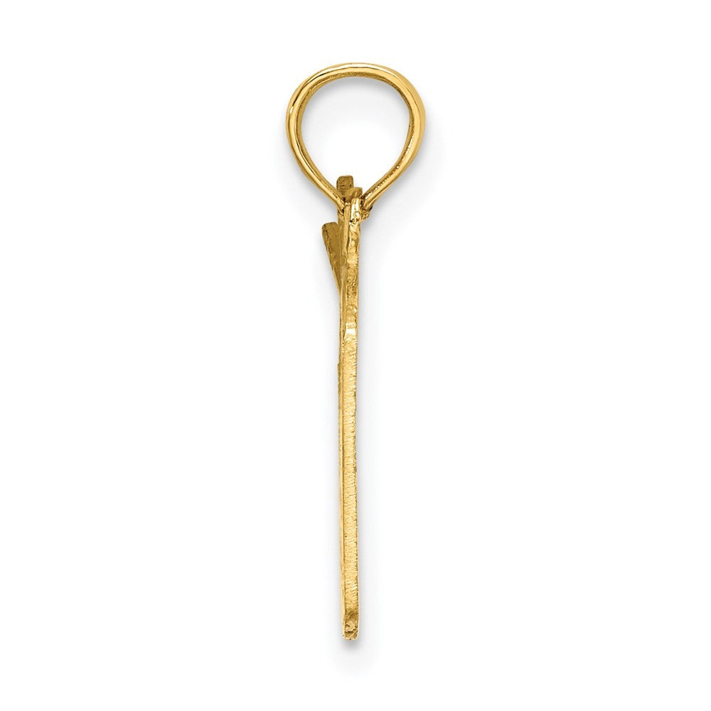 14k Yellow Gold Polished Drum and Sticks Charm