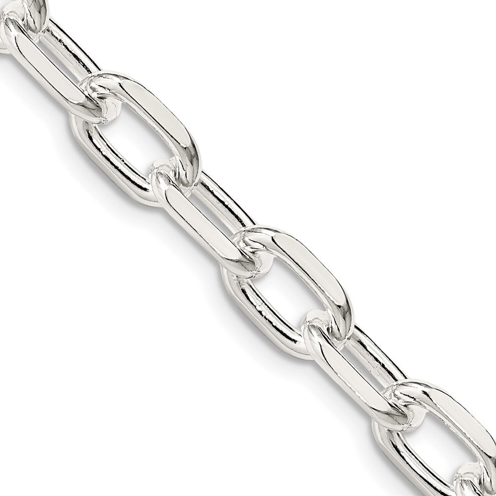 Sterling Silver 7.5mm Diamond-cut Long Link Cable Chain Necklace