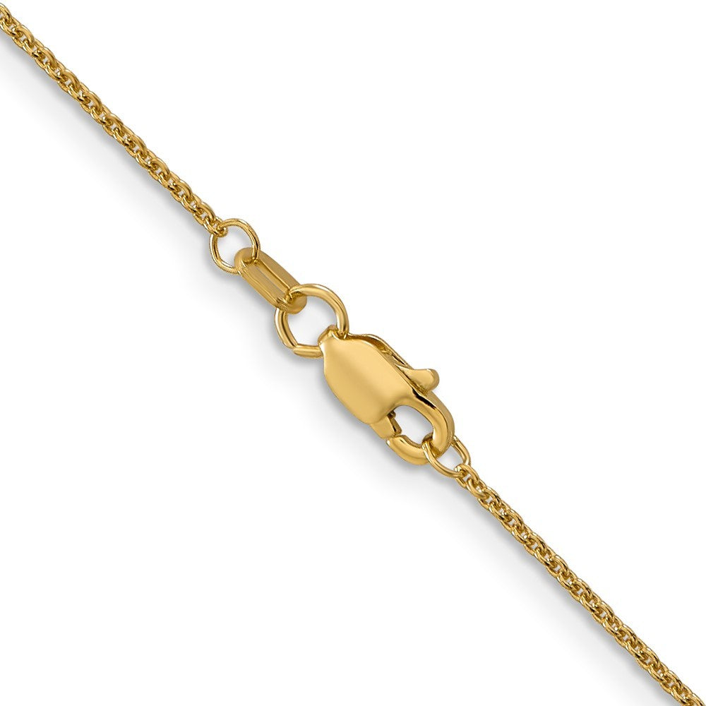 14k Yellow Gold 30" 1mm Round Open Link Cable Chain Necklace
