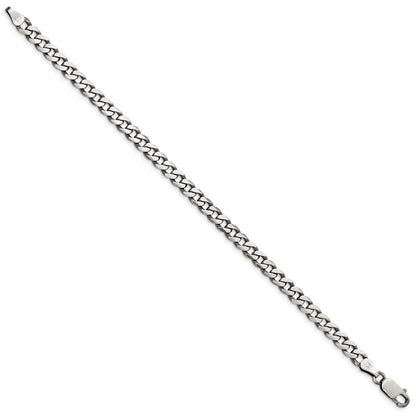 Sterling Silver Antiqued 6.0mm Curb Chain Bracelet