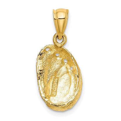 14k Yellow Gold Abalone Shell Charm Pendant for Women