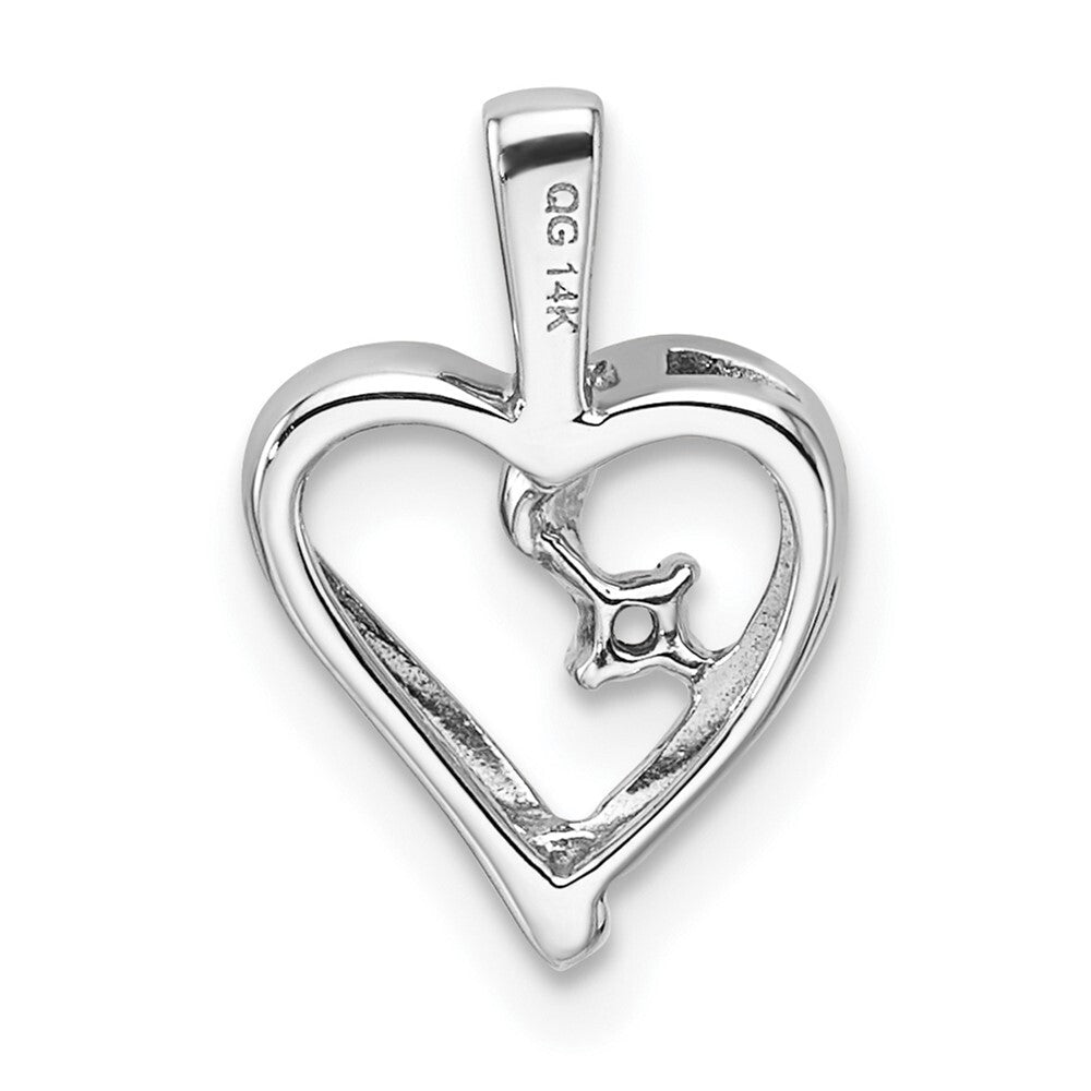 14k White Gold Heart Pendant Mounting for Women