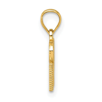 14k Yellow Gold Polished GIRL MOM Pendant