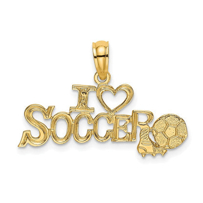 14k Yellow Gold I HEART SOCCER Ball Charm