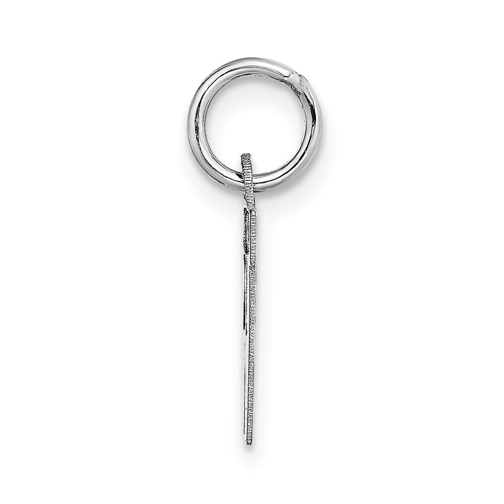 14k White Gold Small Block Letter W Initial Charm Pendant for Women