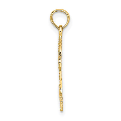 14k Yellow Gold KEY WEST Palm Tree Charm Pendant for Women
