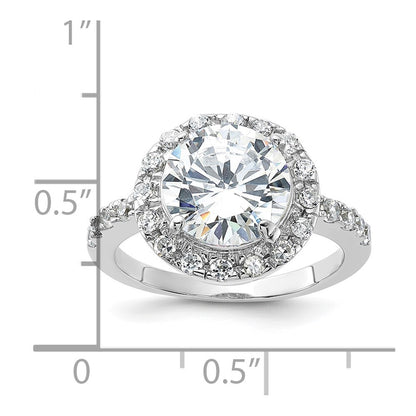 Sterling Silver Rhodium-plated Cubic Zirconia Ring Size 6