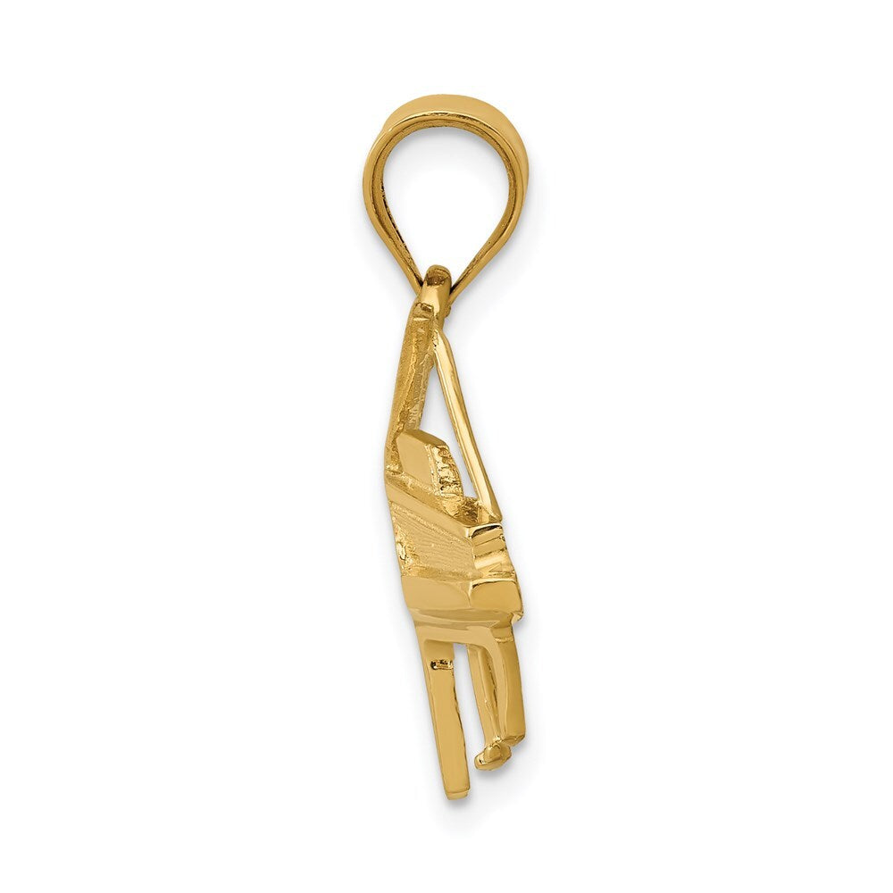 14k Yellow Gold Piano Charm Pendant for Women