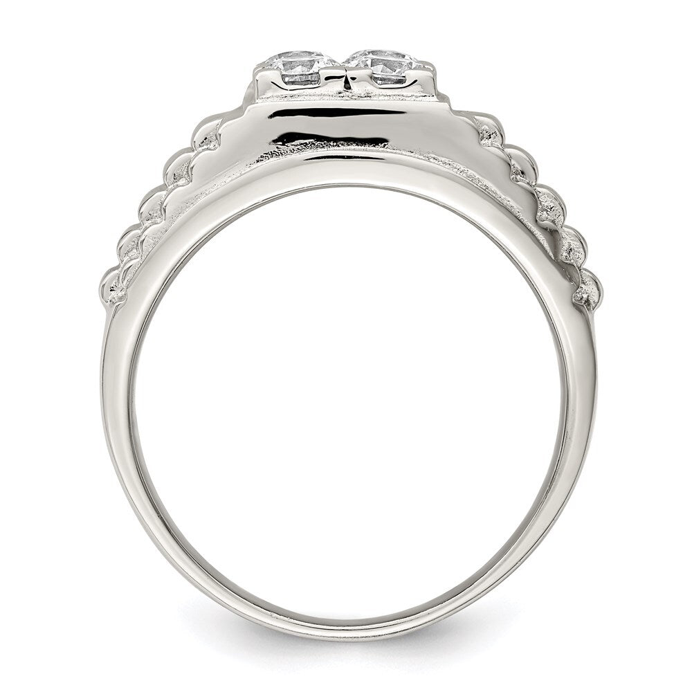 Sterling Silver Rhodium-plated Cubic Zirconia Fashion Ring Size 11