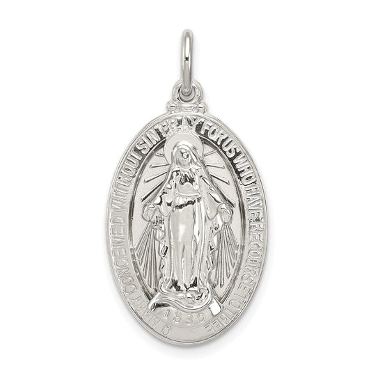 Sterling Silver Miraculous Medal Pendant Holiday Gift for Women