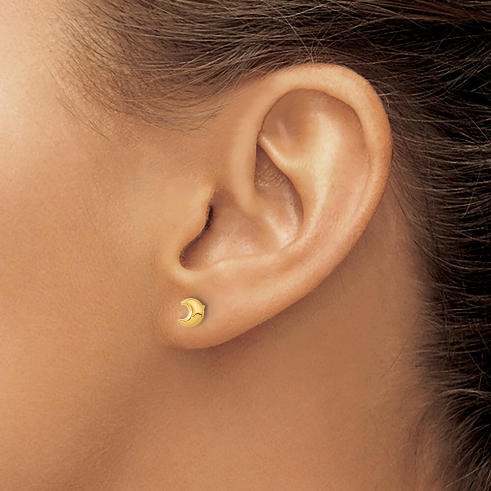 14k Yellow Gold Moon Drop & Dangle Earrings