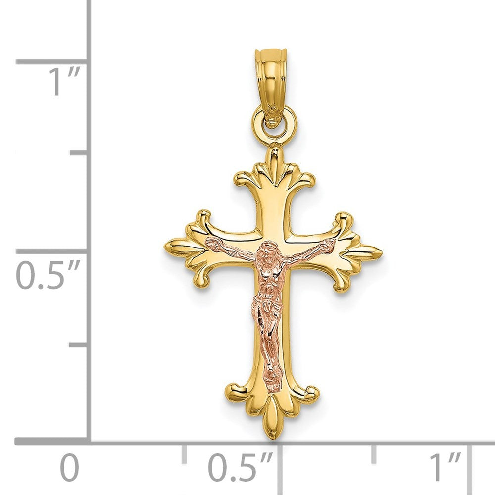 14K Two-Tone Gold Crucifix Charm