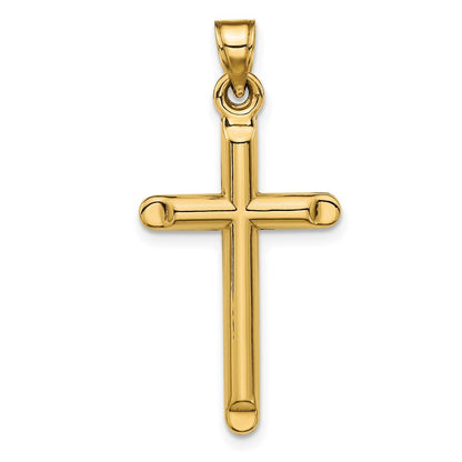 14k Yellow Gold 3-D Hollow Cross Pendant
