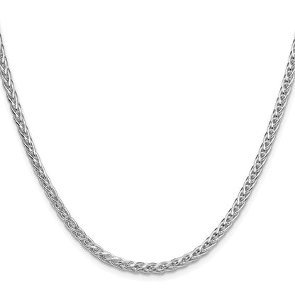 Sterling Silver Rhodium-plated 3.5mm Diamond-cut Square Spiga Chain Necklace