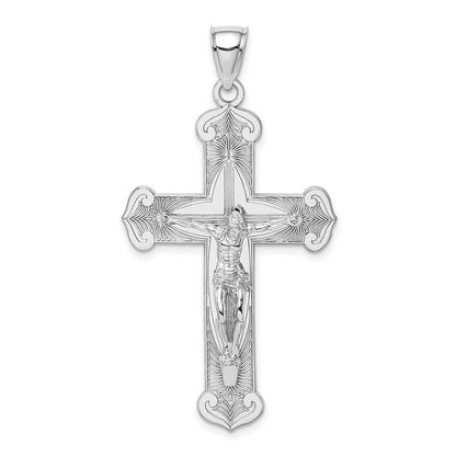 14k White Gold Crucifix Charm Pendant for Women