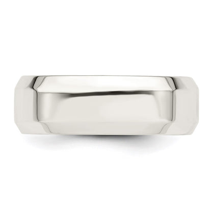 Sterling Silver 7mm Beveled Edge Size 12 Band Ring