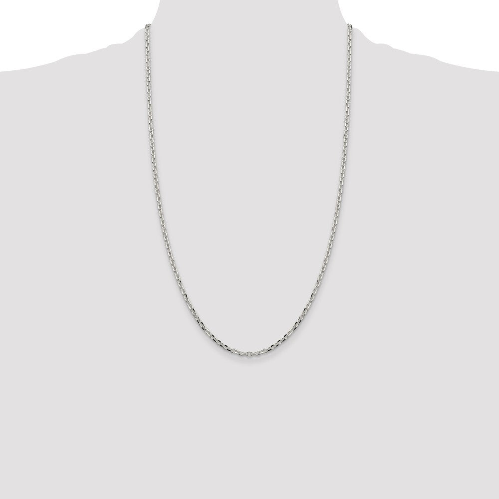 Sterling Silver 2.75mm Diamond-cut Forzantina Cable Chain