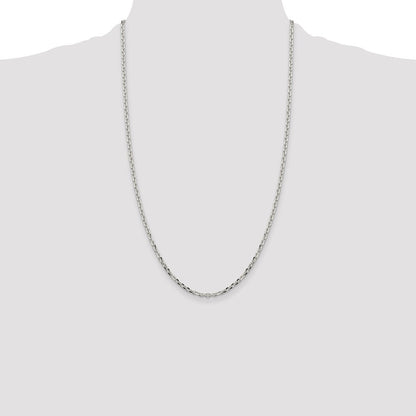Sterling Silver 2.75mm Diamond-cut Forzantina Cable Chain
