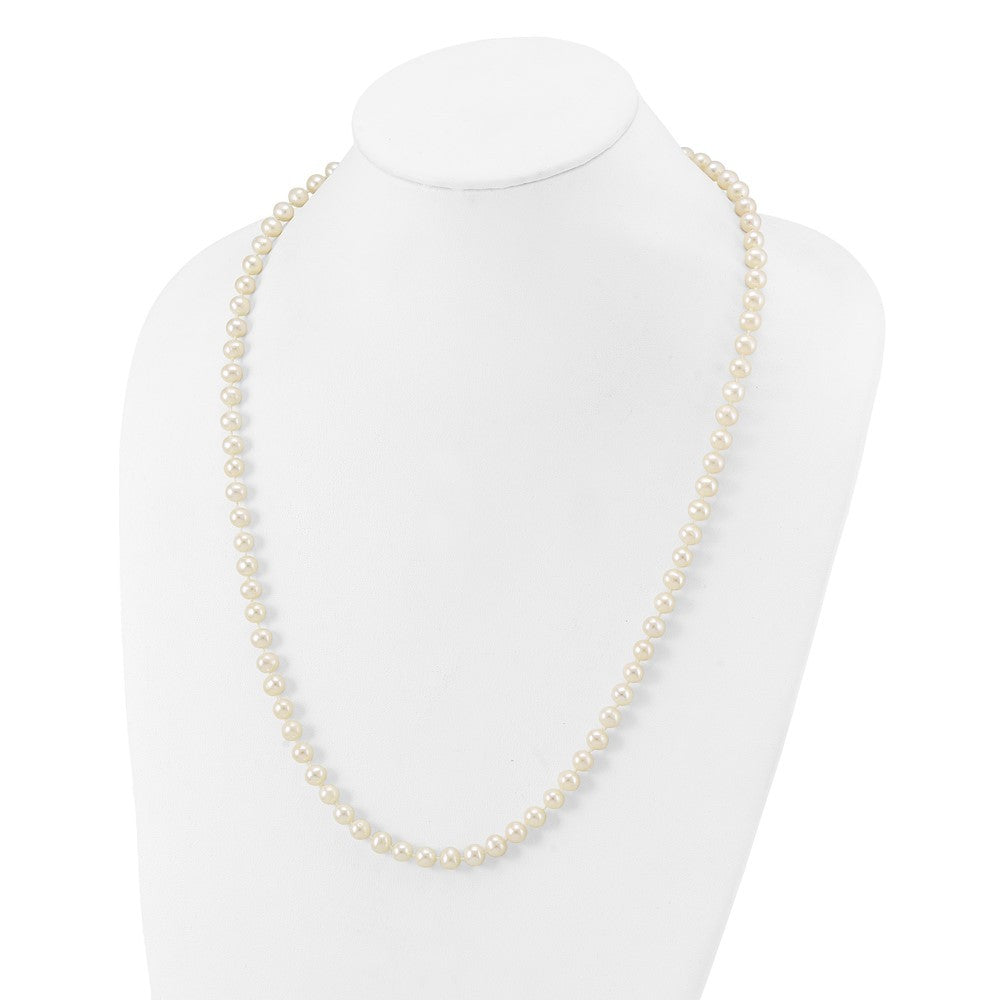 14k Yellow Gold 6-7mm White Freshwater Cultured Pearl 24 inch Necklace