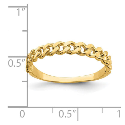 14K Yellow Gold Chain Link Band Ring