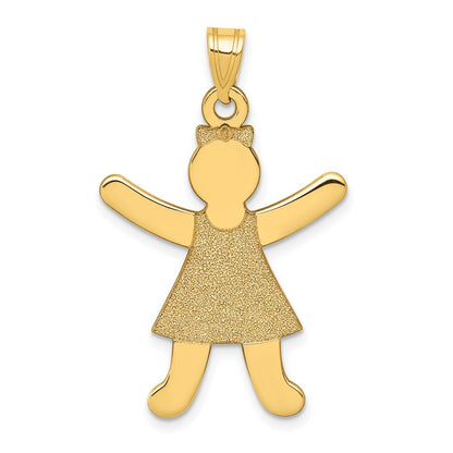 14k Yellow Gold Laser Cut Girl Charm