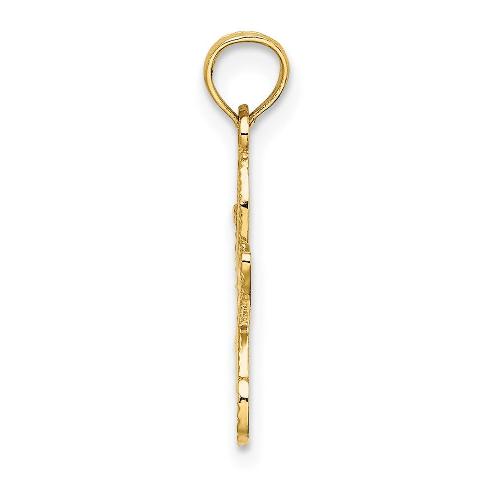 14k Yellow Gold Flat Starfish Charm Pendant