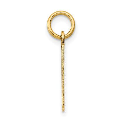 14k Yellow Gold Small Elongated Number 10 Charm Pendant for Women