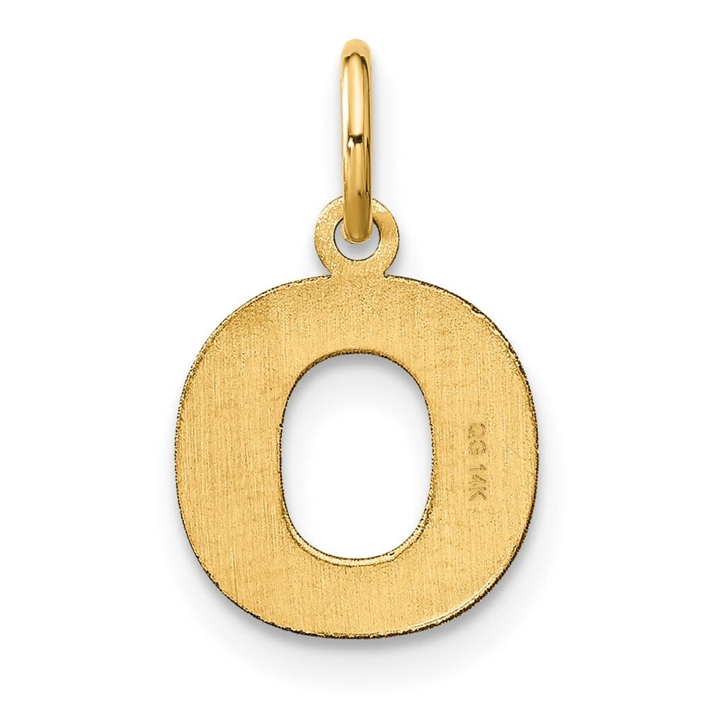 14k Yellow Gold Letter O Initial Pendant for Women