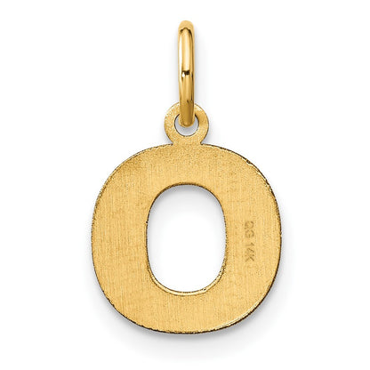 14k Yellow Gold Letter O Initial Pendant for Women