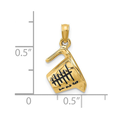 14k Yellow Gold w/ Enamel 3-D Measuring Cup Charm Pendant