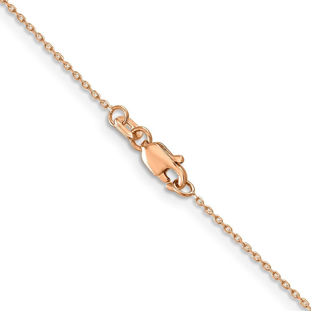 14K Rose Gold 30 inch .8mm Diamond-cut Cable with Lobster Clasp Chain