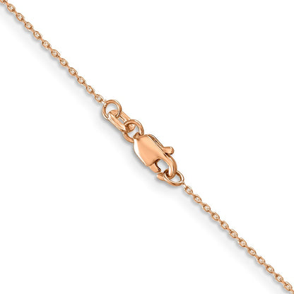 14K Rose Gold 30 inch .8mm Diamond-cut Cable with Lobster Clasp Chain