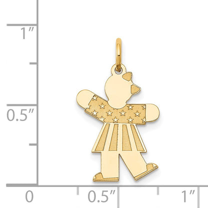 14k Yellow Gold Kid Charm Pendant for Women