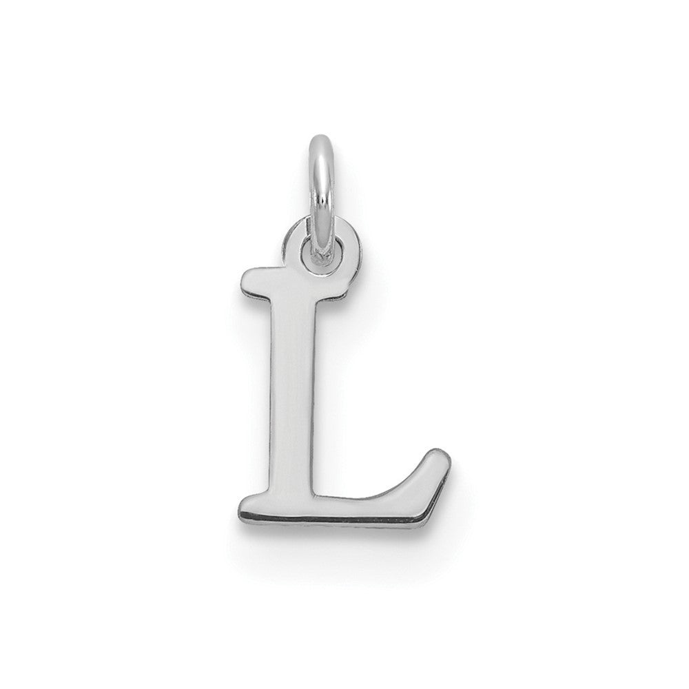14k White Gold Cutout Letter L Initial Pendant