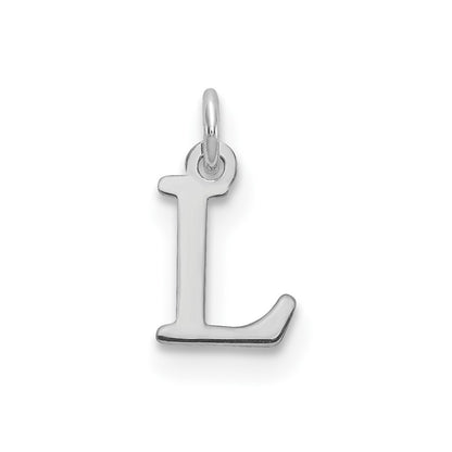14k White Gold Cutout Letter L Initial Pendant