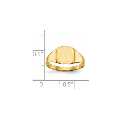 14K Yellow Gold 8.5x8.5mm Closed Back Signet Ring