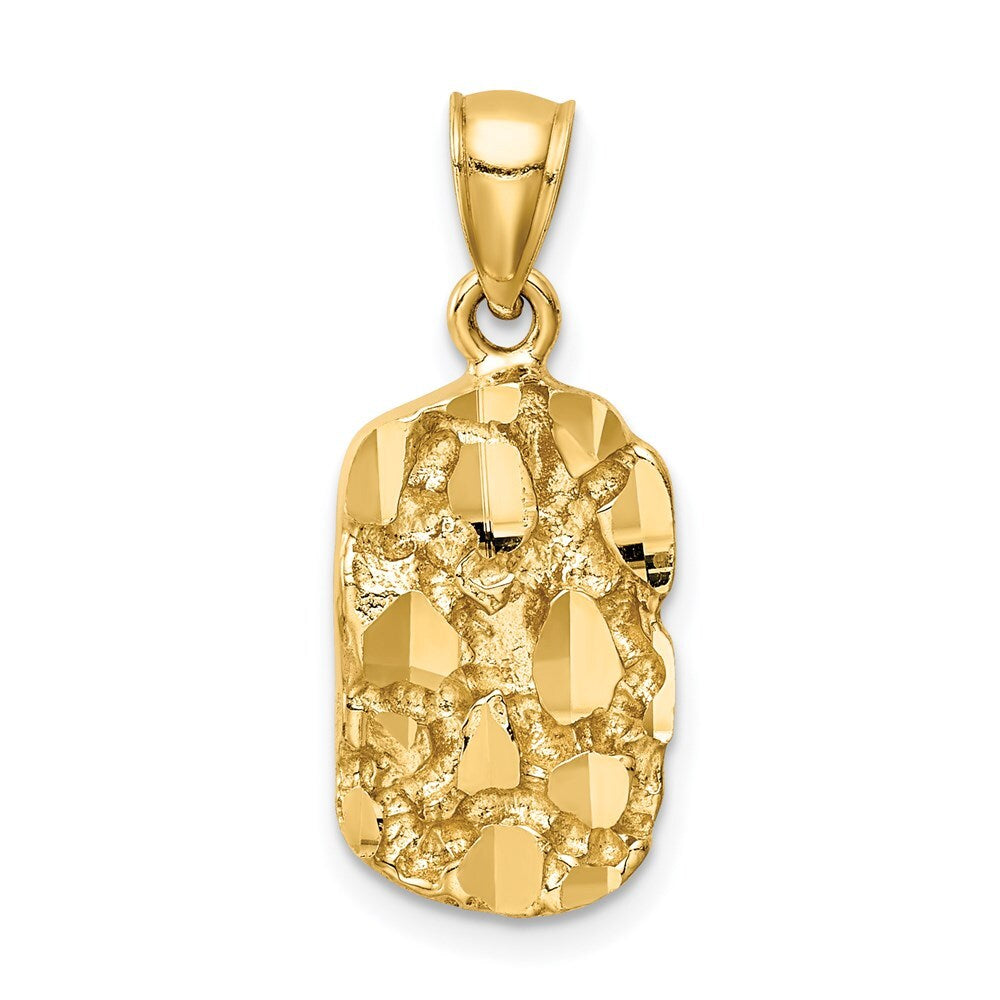 14k Yellow Gold Nugget Pendant for Women