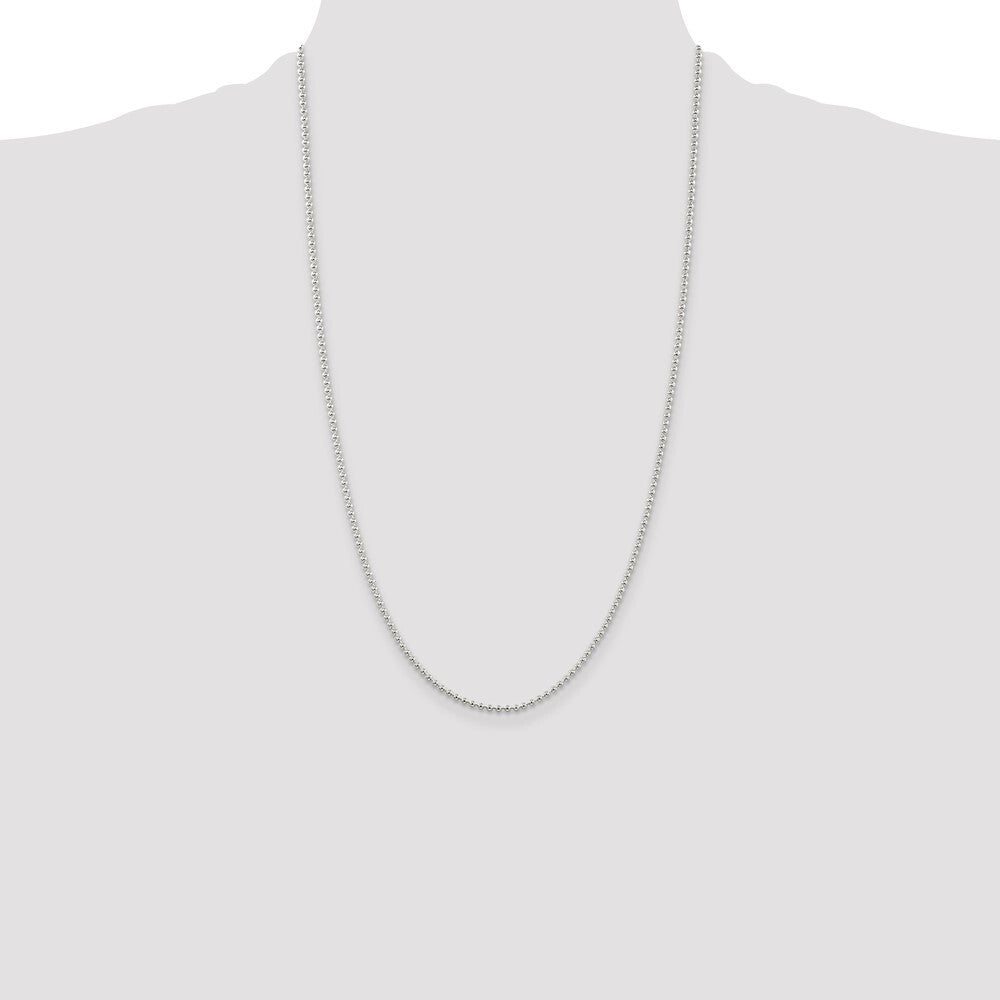 Sterling Silver 2mm Beaded Chain