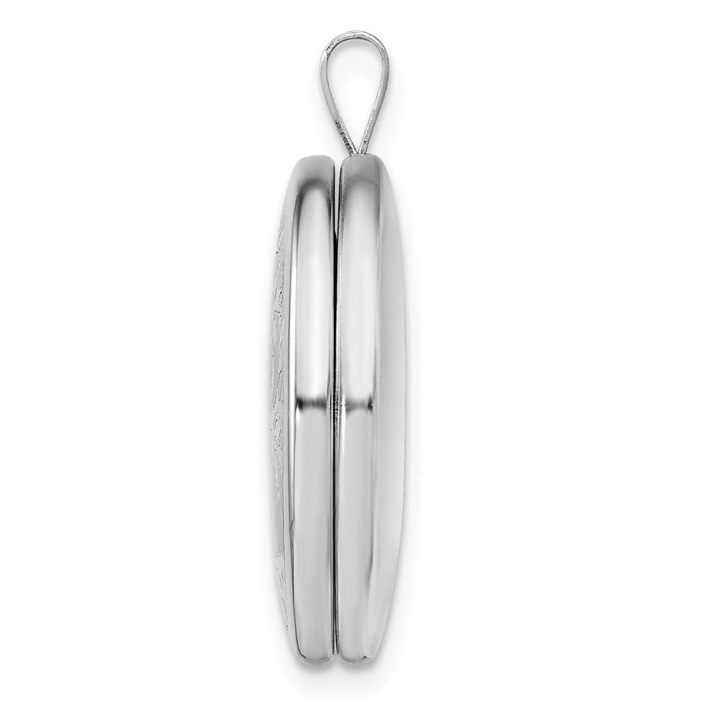 Sterling Silver Platinum-plated Tree Design Round Locket