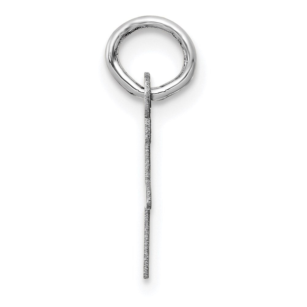 14k White Gold Small Slanted Block Letter F Initial Charm Pendant for Women